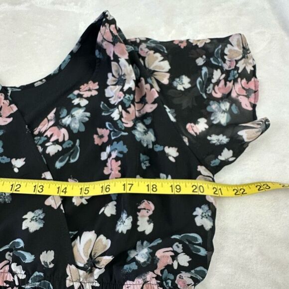 Motherhood Maternity Size XL Flutter Sleeve Floral Maxi Dress Black Wildflower - Picture 7 of 9